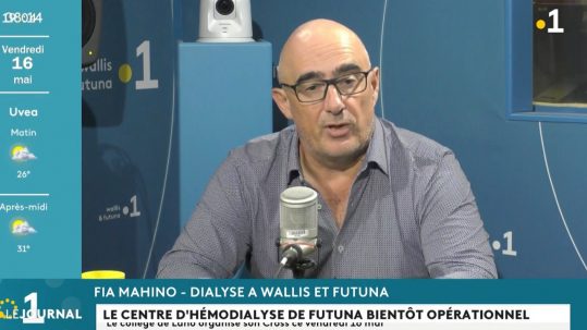 Nicolas Darsaut sur la chaine télévisée la 1 Wallis et Futuna le 16 mai 2025.
