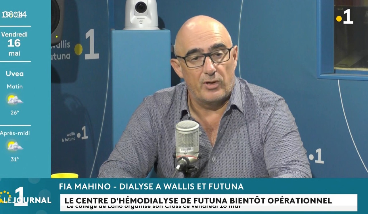 Nicolas Darsaut sur la chaine télévisée la 1 Wallis et Futuna le 16 mai 2025.